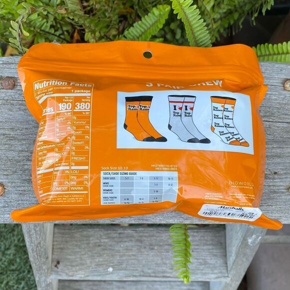 New Top Ramen Nissen Three (3) Pack Crew Socks w/Novelty Gift Packaging. Noodles - Picture 5 of 6